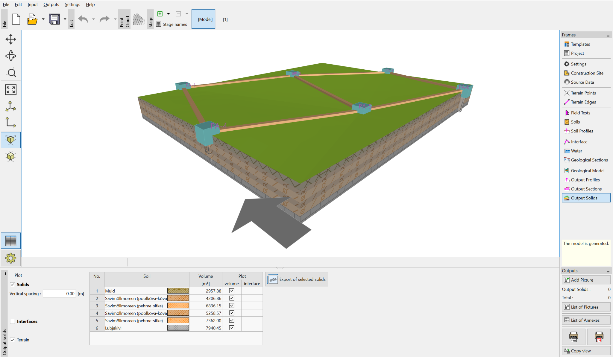 GEO5 geoloogiline 3D-mudel